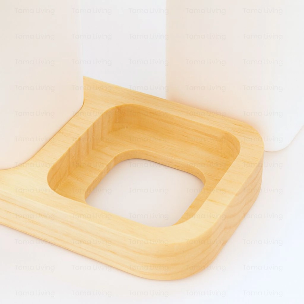 TAMA LIVING Tempat Sendok Garpu 2 Slot & Tatakan Kayu Minimalis Rak Dapur Rak Sendok Cutlery Holder
