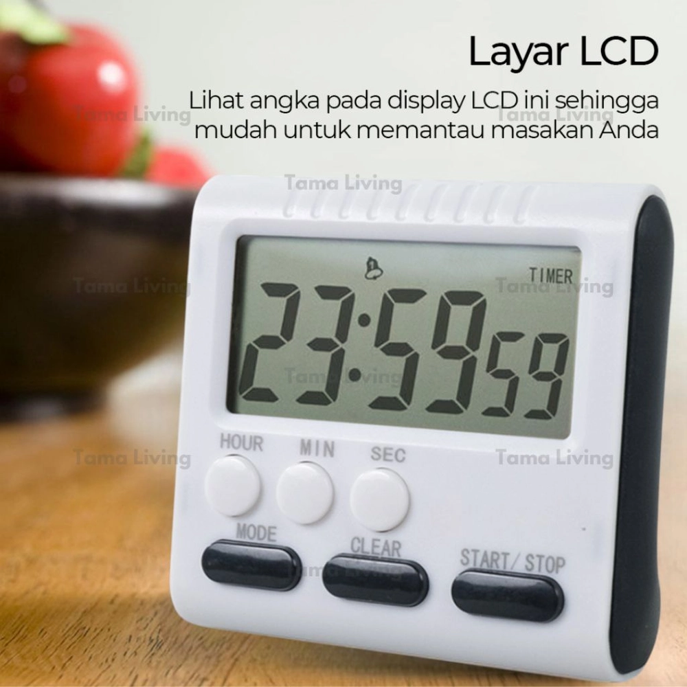 TAMA LIVING Timer Masak Dapur Digital LCD Kitchen Timer Alarm Cooking Digital Timer