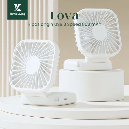 TAMA LIVING Lova Kipas Angin Mini Fan USB 3 Speed 800mAh