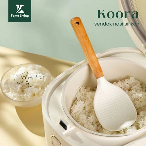 TAMA LIVING Koora Sendok Nasi Anti Lengket Bahan Silikon Tebal Bisa Berdiri Centong Nasi Rice Spoon