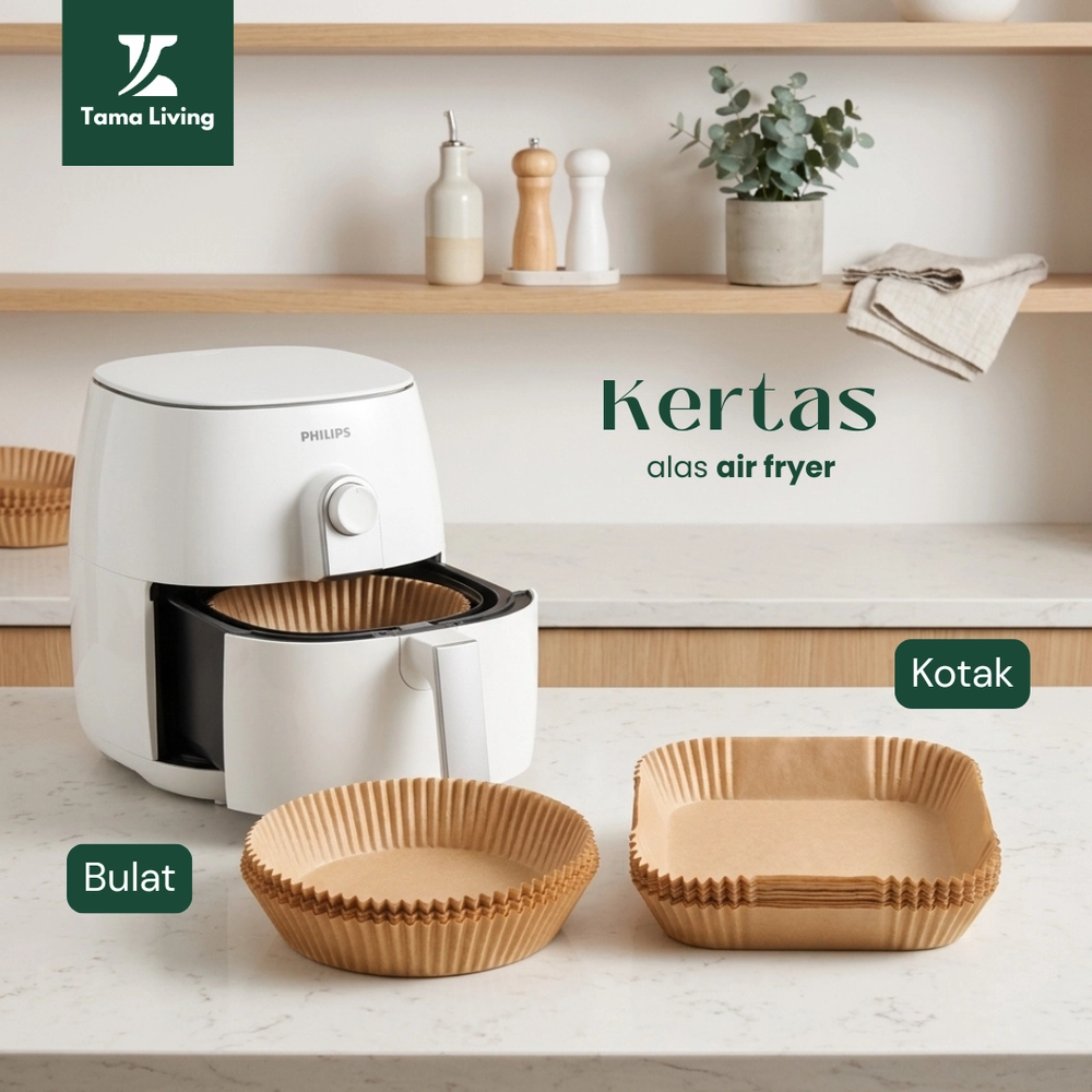 TAMA LIVING Kertas Alas Air Fryer 50 pcs Baking Paper Tebal Anti Lengket Tahan Minyak Packing Mika